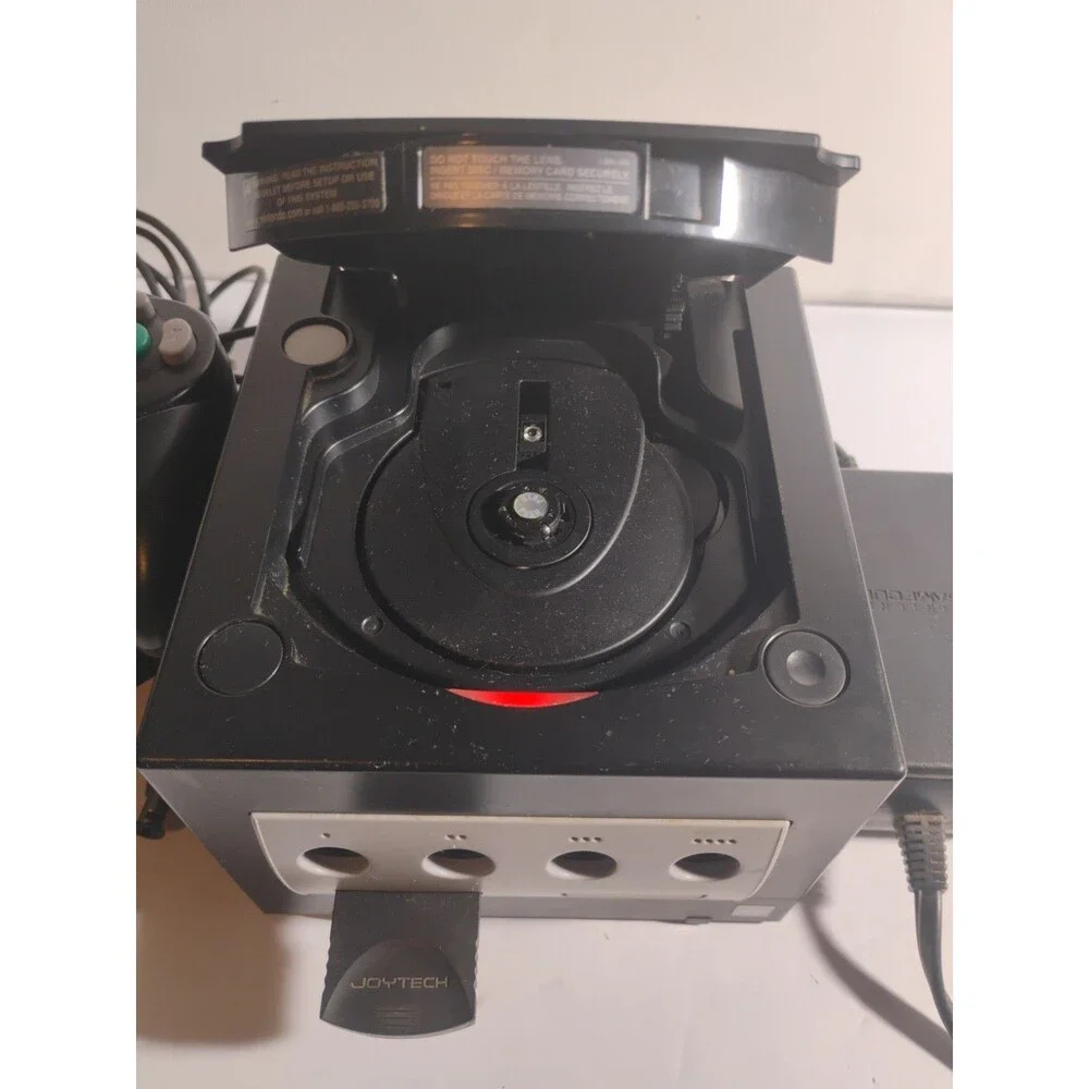 Nintendo GameCube Game Console Black System DOL 001 W/2 Remote, Adapter Tested